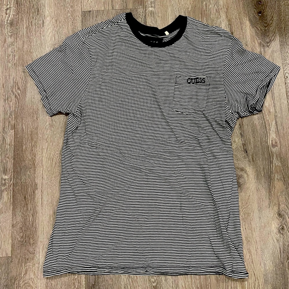 GUESS Striped Pocket Tee